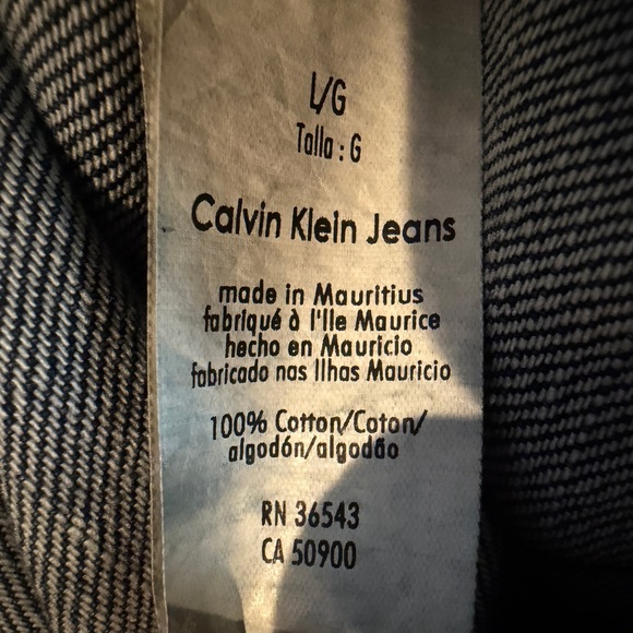 Calvin Klein Jeans Dark Blue Jean Moto Jacket - Picture 13 of 13